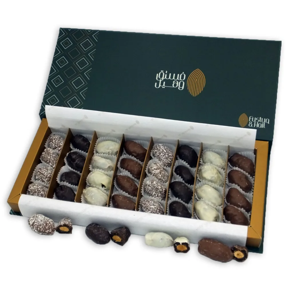 تمر شوكوديت باللوز والشوكولا أربعة أصناف